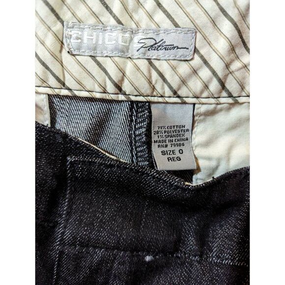 Chico's Platinum Size 0 Regular Black Denim look Pant - Picture 2 of 3